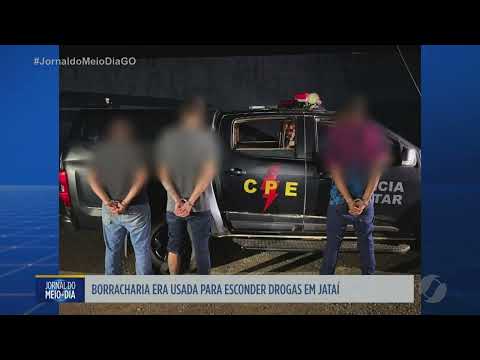 Borracharia era usada para esconder drogas em Jataí