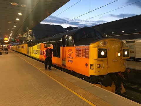 Colas Rail Class 37099 departs Reading with a Network Rail Test Train *HD*