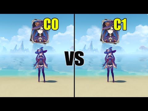 Mona C0 vs C1 - Vaporize Damage Test // Genshin impact