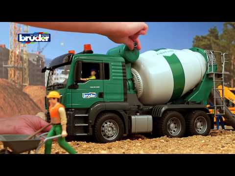 video-Nákladné auto domiešavač MAN TGS BRUDER