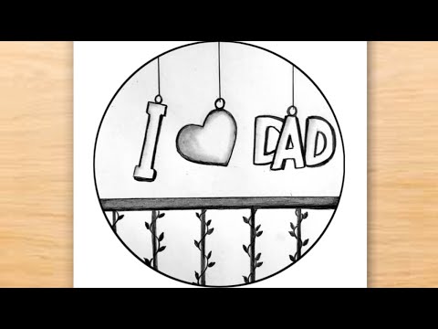 Father's Day Special Drawing / Father's Day Poster / Fathers Day Drawing / Easy Pencil Drawing
