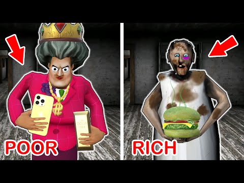 Rich Granny vs Poor Granny vs Expensive Car - funny horror animation (60 mins of fun #2)