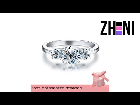 Anel de Noivado & Casamento Moissanite Stylever Prata 925 Esterlina 3