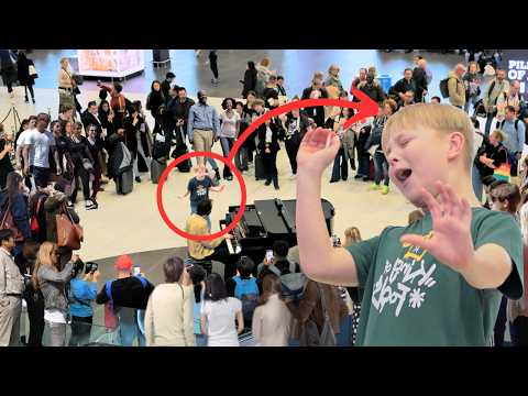 Kid sings Take Me To Church and SHOCKS the whole airport 😍 (with @bjarne.official)