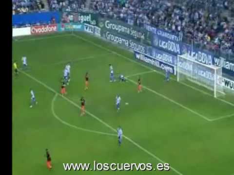 Malaga 0 Valencia 1 Jornada 9 Liga BBVA 2009-10
