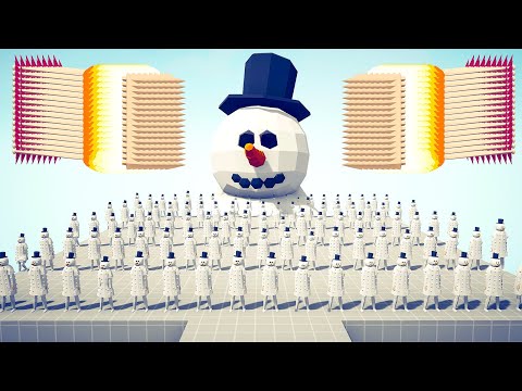 100x SNOWMAN + GIANT SNOWMAN vs EVERY GOD - Totally Accurate Battle Simulator 2024