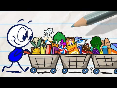 Pencilmate's Loud Shopping Cart! | Animated Cartoons Characters | Animated Short Films| Pencilmation