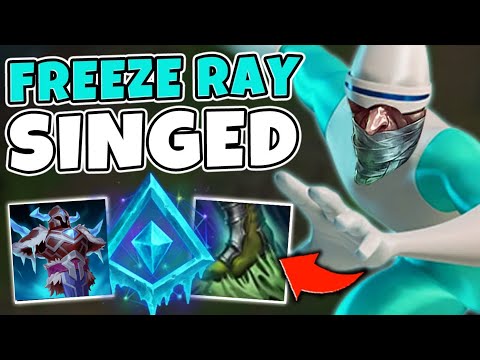 FROZONE SINGED TURNS THE GROUND TO ICE (MASSIVE FREEZE AOE) - League of Legends