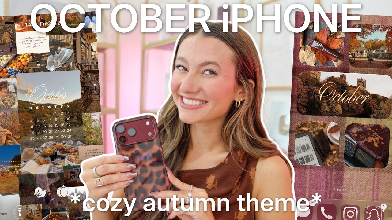 october iphone customization 🍂📱autumn iOS 27 aesthetic theme tutorial!