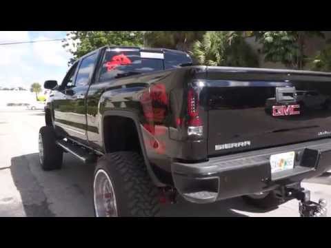 RECON Part # 264239BK Smoked LED Tail Lights Installed on a 2015 Black GMC Sierra