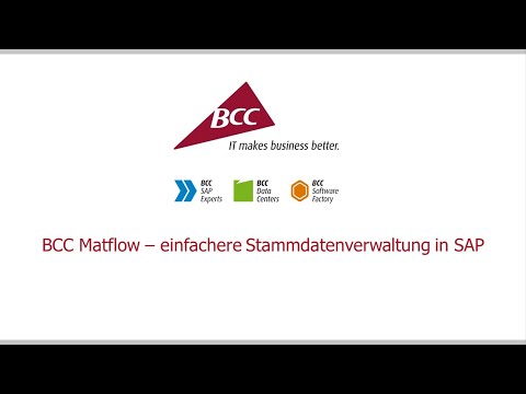 BCC Matflow für einfacheres Master Data Management in SAP