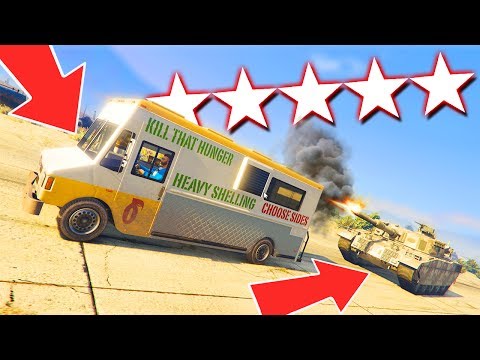 SI PUO' SCAPPARE DA 5 STELLE CON IL FURGONE DEI GELATI? - GTA5