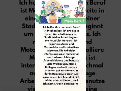 Mein Beruf auf Deutsch 🇩🇪💼 | Einfacher Text A1–A2 📘✨