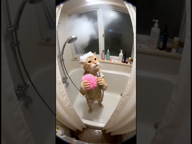 Vídeo relacionado con Ttincceer Cortina de Ducha Gato Dibujos Animados Lindo Gato en Bañera Ducha Cortina de Baño Impermeable Divertido Animal Cortinas de Ducha bañera Cortina para la decoración del baño 152x183cm