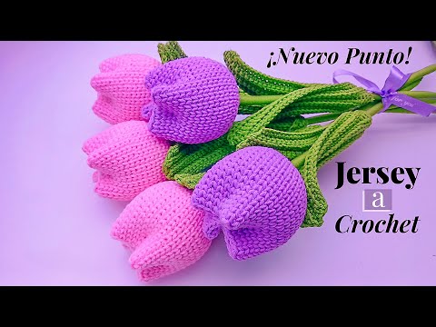 😍🌷 How to Crochet TULIPS with Stockinette Stitch 🌷 | Easy, Beautiful, and with a NEW STITCH 🧶
