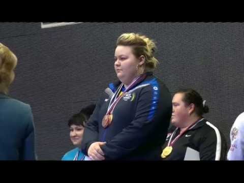 Victory Ceremony, +75 kg, 2015 IWF Grand Prix President's Cup, Grozny, Russia