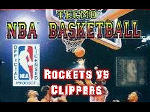Tecmo NBA Basketball (1992) - NES - Rockets vs Clippers - EVQNED