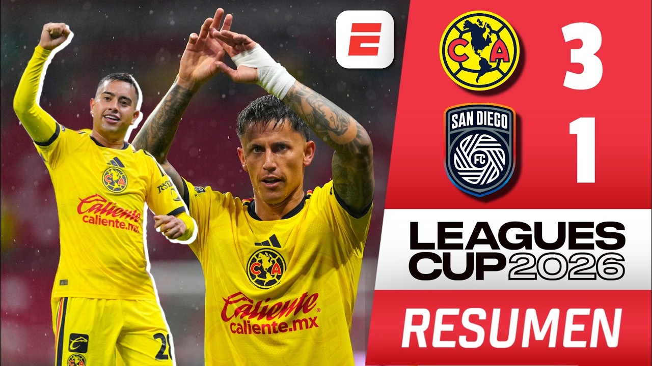 AMÉRICA GANÓ CON AUTORIDAD 3-1 vs SAN DIEGO FC en debut LEAGUES CUP. Brian Rodríguez anotó | Resumen
