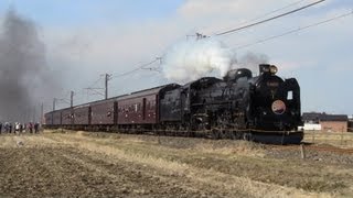 preview picture of video '2013.2.11 SLおいでよ銚子号 成田線水郷～小見川(1) Steam Locomotive＆Diesel Train'