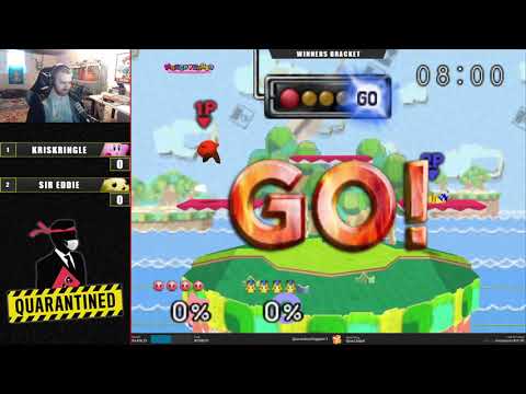 QR3 East - KrisKringle (Kirby) Vs. Sir Eddie (Pikachu) SSB64 Super Smash Bros