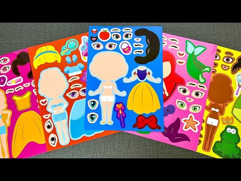 [🌸paper diy🌸] DISNEY PRINCESS 2 Sticker Book Decorating 👑 Fun Activity with Ariel, Cinderella, Elsa