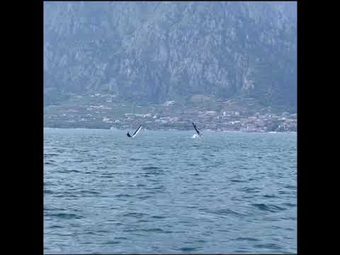 WASZP sailing foiling in lake garda, first time