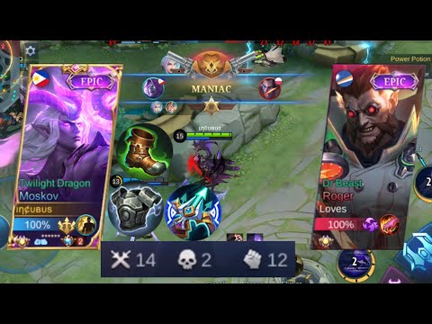 TOP GLOBAL MOSKOV VS META ROGER CORE! CARRY THE GAME WITH THIS EARLY GAME BUILD! MLBB