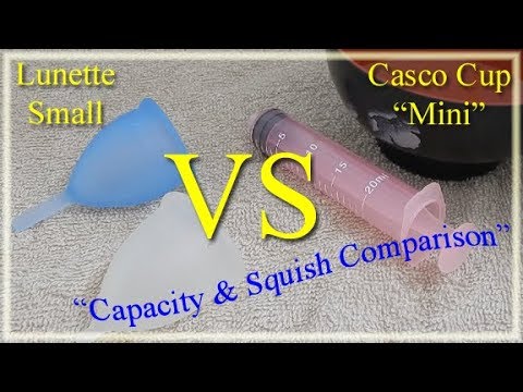 Lunette Sm vs Casco Mini Capacity & Squish Comparison - Menstrual Cups