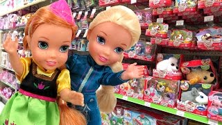 Toy Hunt with Elsa &amp; Anna toddlers ! Lots of toys and dolls ! Playing