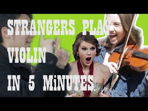 Teaching strangers how to play violin in 5 minutes!