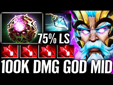 GOD Zeus Bloodstone -36% CD Nuker — 1SEC Arc Lightning Octarine + Prism 75% Lifesteal Dota 2 Pro