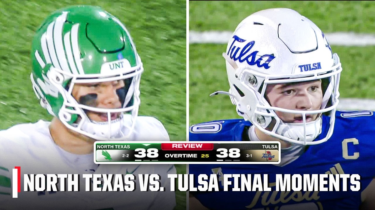 WILD OVERTIME FINISH 😱 North Texas vs. Tulsa FINAL MOMENTS | ESPN College Football