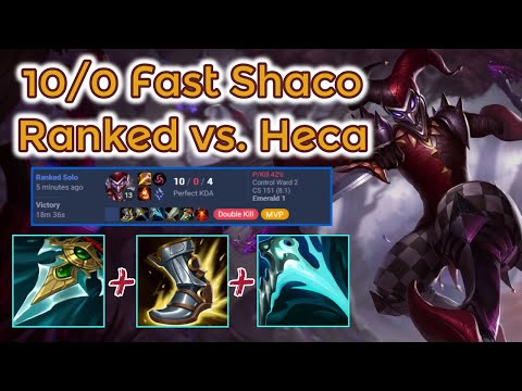 Clean Sheet Shaco vs. Hecarim - S13 Ranked[League of Legends] Full Gameplay - Infernal Shaco