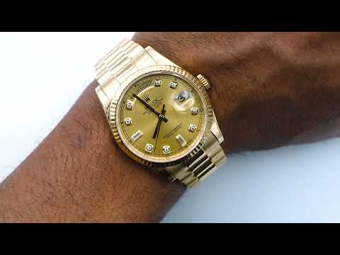 Rolex 118238 Day-Date "President" 36 mm 18K Yellow Gold Champagne Damond Dial Complete Set 2014