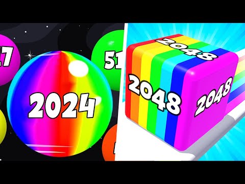 Play 2048 Mini Game in Trace Merge x Bounce Merge All Levels Satisfying Game (Gameplay Android, iOS)