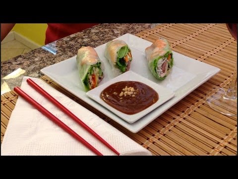 Goi Cuon-Spring Rolls-How To Make Summer/Spring Rolls-Goi Cuon-How To Make Panut Dipping Sauce