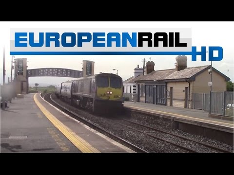 Irish Rail 201 loco 233 + Mark 3 9604 + De Dietrich set 9001 passes & 29001 arrives at Laytownn
