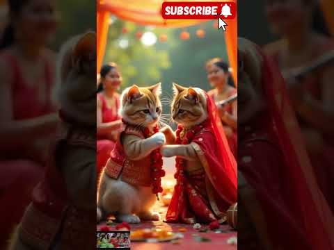 Cat Wedding Celebration 🎉🐱 | Dhak & Dhol Beats | Cute Cat Marriage
