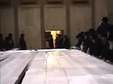 Bobover Rebbe lighting Chanukah Menorah