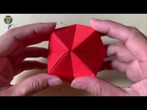 Easy origami magic transforming flexahedron