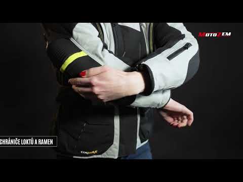 Dámská bunda na motorku Rebelhorn Hardy II šedo černo fluo žlutá