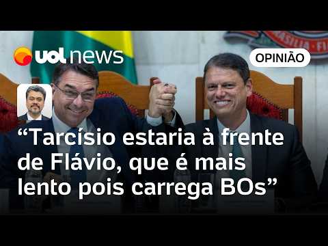 Tarcísio estaria à frente de Flávio Bolsonaro, que é mais lento pois carrega BOs | Sakamoto