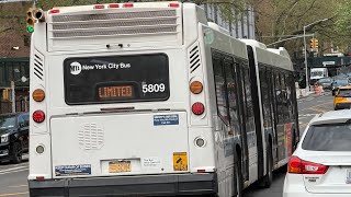 2011 Novabus LFSA #5809 on M101-LTD via 3 Avenue & Amsterdam Avenue Audio Recording