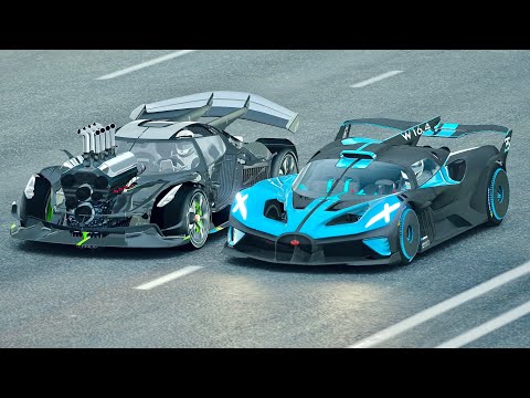 Bugatti Bolide vs Koenigsegg Dragster Concept - Drag Race 20 KM