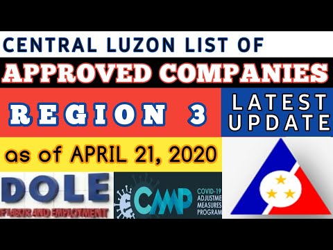 CENTRAL LUZON (REGION 3) UPDATED LIST OF APPROVED ESTABLISHMENT | DOLE LIST OF APPROVED COMPANIES