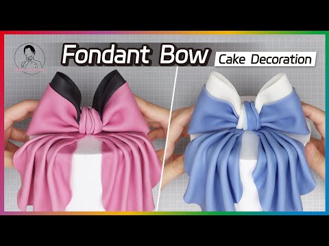 Fondant Bow｜Easy Bow Cake Topper｜How to Make a Cake Bow｜Step by Step Cake Bow Tutorial