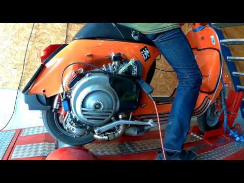 vespa 31hp MALOSSI MHR 221cc dyno run | pipedesign voyager & 38mm keihin | amerschlaeger p4 |