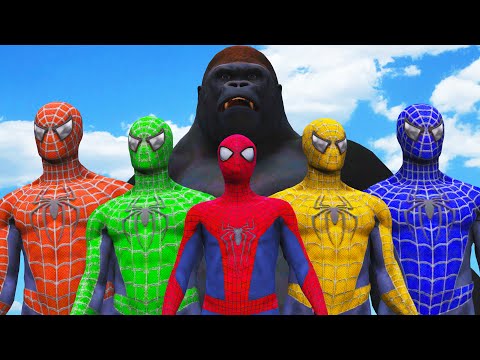 AMAZING SPIDERMAN & TEAM SPIDER-MAN VS KING KONG - EPIC SUPERHEROES BATTLE