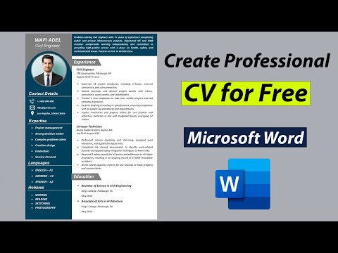 Create Best CV for Free in MS Word | Best CV Format 2023 for Job | CV Tutorial