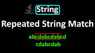 YouTube video 'LeetCode - 686. Repeated String Match | String | Java'
